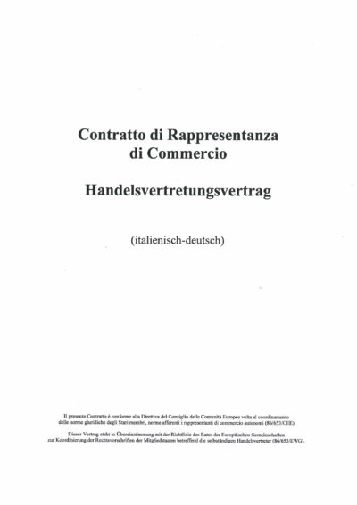 Handelsvertretungsvertrag digital (deutsch-italienische Fassung) zum Download