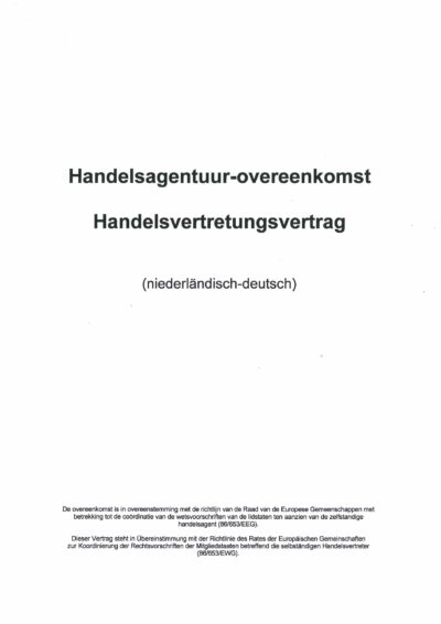 Handelsvertretungsvertrag digital (deutsch-niederländische Fassung) zum Download