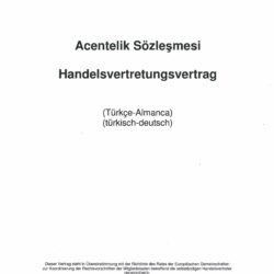 Handelsvertretungsvertrag (türkisch-deutsche Fassung)