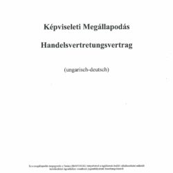 Handelsvertretungsvertrag (deutsch-ungarische Fassung)