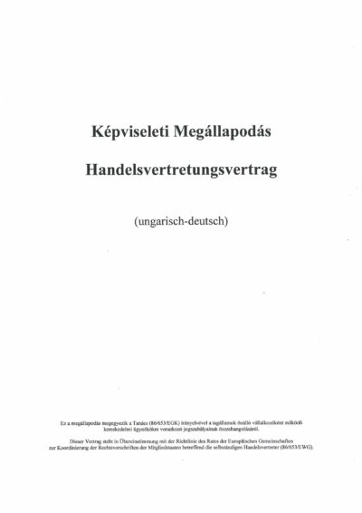 Handelsvertretungsvertrag (deutsch-ungarische Fassung)